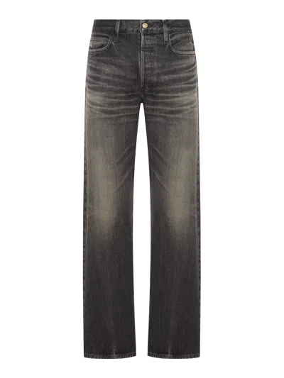 Fear Of God Washed Denim Jeans In Black