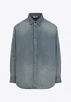 Fear Of God Denim Button Up Shirt In Blue