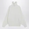 Fear Of God White Turtleneck Sweater In Wool In Animal Print