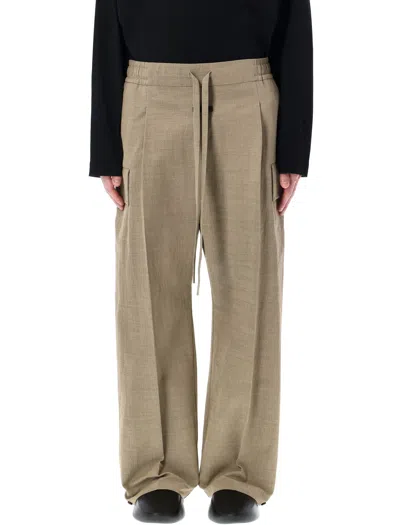 Fear Of God Relaxed Wide Leg Cargo Pants In Melange Beige