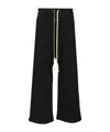 Fear Of God Black Pants With Elastic Drawstring And Wide Leg In Cotton Blend Man In Black