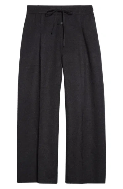 Fear Of God Wide Leg Virgin Wool & Cashmere Drawstring Pants In Charcoal