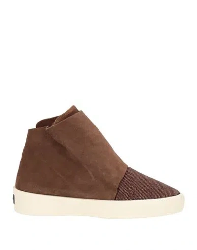 Fear Of God Woman Ankle Boots Brown Size 8 Leather