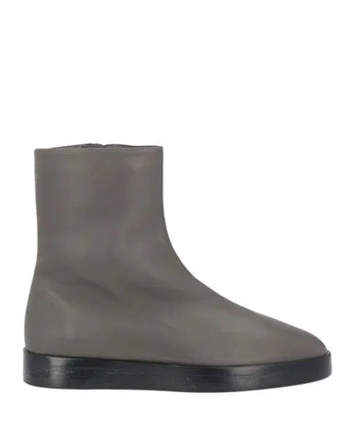 Fear Of God Woman Ankle Boots Grey Size 9 Leather In Gray