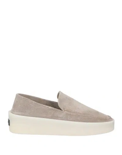 Fear Of God Woman Loafers Grey Size 8 Leather In Gray
