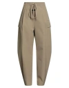 Fear Of God Woman Pants Beige Size M Virgin Wool, Cotton In Green