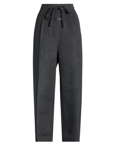 Fear Of God Woman Pants Charcoal Size S Virgin Wool, Cashmere In Black