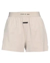 Fear Of God Woman Shorts & Bermuda Shorts Beige Size L Cotton, Elastane