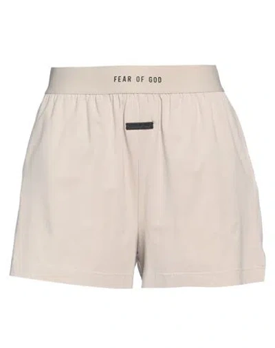 Fear Of God Woman Shorts & Bermuda Shorts Beige Size L Cotton, Elastane