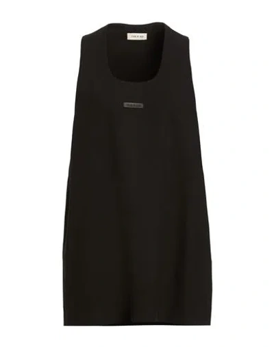 Fear Of God Woman Top Black Size S Cotton, Virgin Wool, Elastane