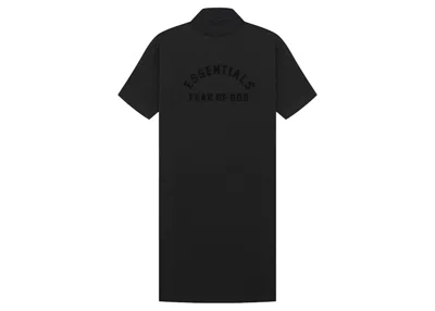 Pre-owned Fear Of God Women's Essentials 3/4 Sleeve Dress In Black