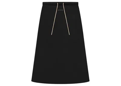 Pre-owned Fear Of God Women's Essentials Jersey Skirt In Black