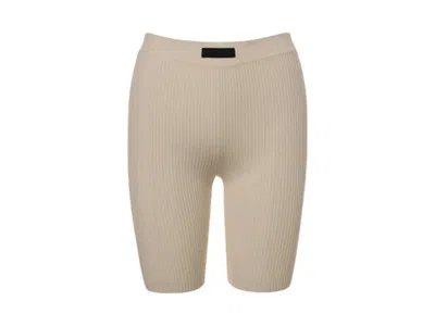Pre-owned Fear Of God Women's  Essentials Soft Rib Biker Shorts In Timber