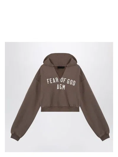 FEAR OF GOD WOMEN'S MILITARY CROPPED SWEATSHIRT WITH LOGO