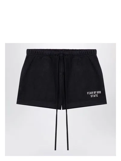 Fear Of God Black Shorts With Logo