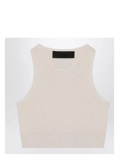 Fear Of God Sporty White Honeycomb Tank Top In Neutral