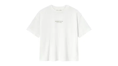 Pre-owned Fear Of God Womens Essentials Classic Tee Shirt In Cloud White