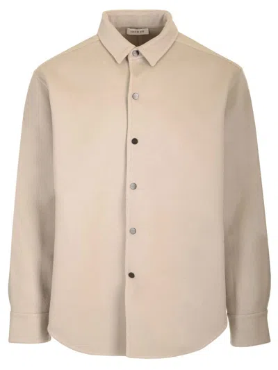 Fear Of God Beige Wool Cashmere Overshirt In Dusty Beige