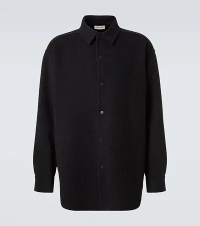 Fear Of God Wool And Cashmere Overshirt In Black