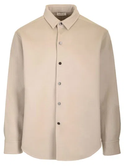 Fear Of God Beige Wool Cashmere Overshirt In Dusty Beige