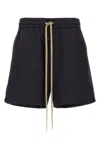 Fear Of God Black Virgin Wool Bermudas With Relaxed Fit And Drawstring Waist