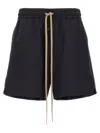 Fear Of God Black Virgin Wool Bermudas With Relaxed Fit And Drawstring Waist In Blue