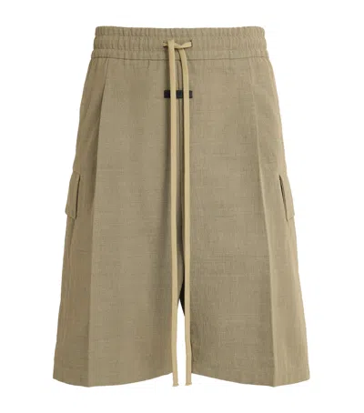 FEAR OF GOD WOOL-BLEND PLEATED CARGO SHORTS