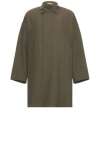 Fear Of God Virgin Wool-crepe Trench Coat In Wood