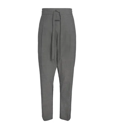Fear Of God Wool Drawstring Eternal Trousers In Grey
