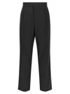 Fear Of God Herringbone Patterned Wool Pants With Relaxed Fit In Black