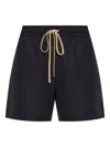 Fear Of God Straight-leg Canvas Drawstring Shorts In Blue