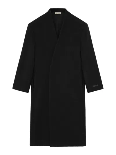 Fear Of God Wool Shoulderless Coat In Black