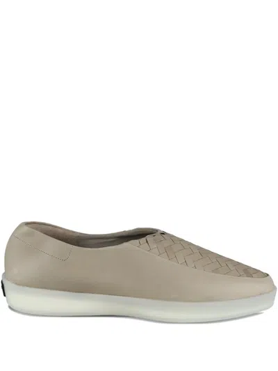 Fear Of God Woven-panel Leather Loafers In Brown