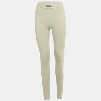 Pre-owned Fear Of God X Adidas Light Green Jersey Athletic Tights S