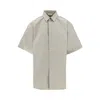 Fear Of God Tailored Shirt With Short Sleeves And Button-down Collar In Gray