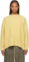 Fear Of God Yellow Square Neck Sweater In 740 Lemon Cream