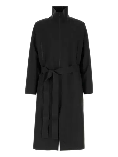 Fear Of God Black Wool Trench Coat With High Collar