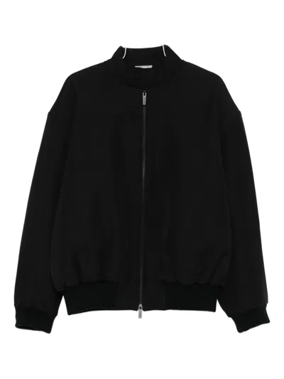 Fear Of God Zip-front Ribbed-cuff Bomber Jacket In Black