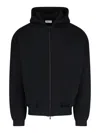 Fear Of God Black Hoodie With Zip Closure And Eternal Writing On The Back In Black