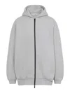 Fear Of God Grey Cotton Blend Zip Hoodie In Gray
