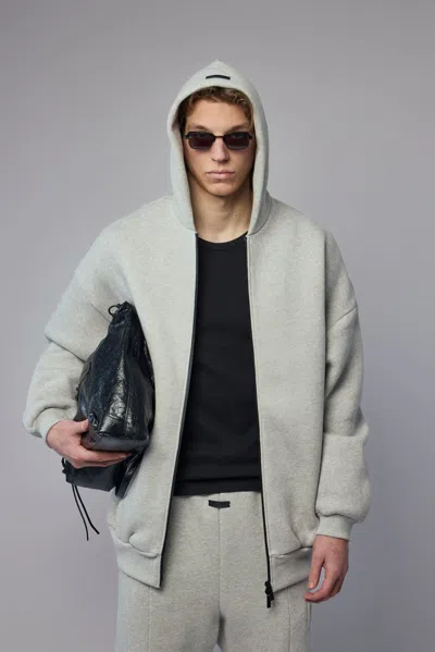 Fear Of God Zip Hoodie Melange In Gray