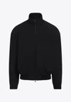 Fear Of God Oversized Cotton-blend Jersey Half-zip Sweatshirt In Black