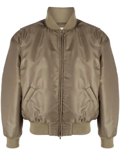 Fear Of God Zip-up Wool-blend Bomber Jacket In Green
