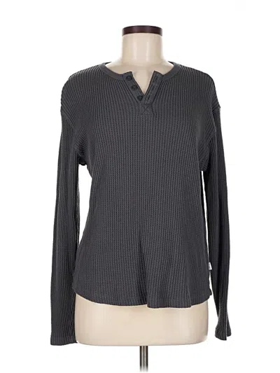 Pre-owned Feat Long Sleeve Henley Shirt In Gray