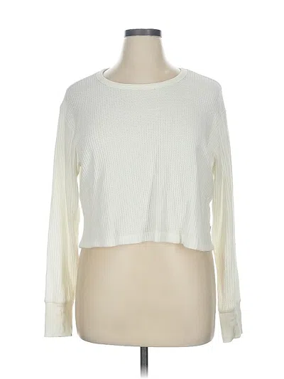 Pre-owned Feat Thermal Top Ivory Scoop Neck Tops In White