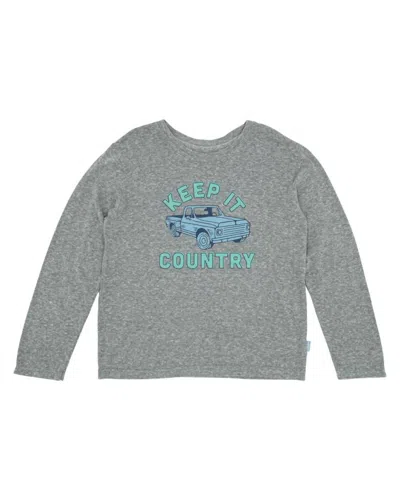 Feather 4 Arrow Kids' Boy's Keep It Country Long Sleeve Tee In Heather Grey In Gray