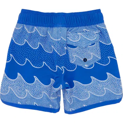 Feather 4 Arrow Babies'  Cosmic Waves Board Shorts In Marina Blue