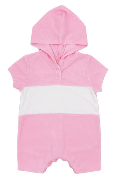 Feather 4 Arrow Babies'  Finn Terry Cloth Hooded Romper In Fairy Tale Pink