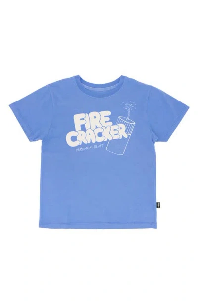 Feather 4 Arrow Babies'  Firecracker Cotton Graphic T-shirt In Blue