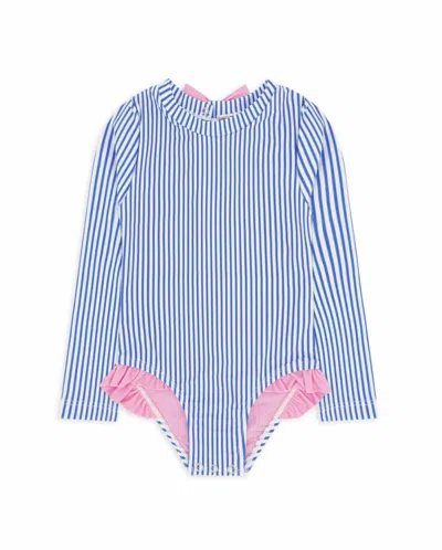 Feather 4 Arrow Kids' Girls Coastal Cutie Surf Suit In Marina Blue